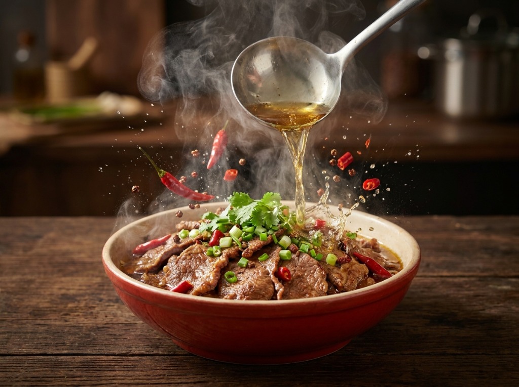 Step 5: Finish with Sizzling Hot Oil
