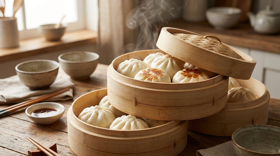 Steamed Pork Buns (Zheng Bao Zi) 蒸包子
