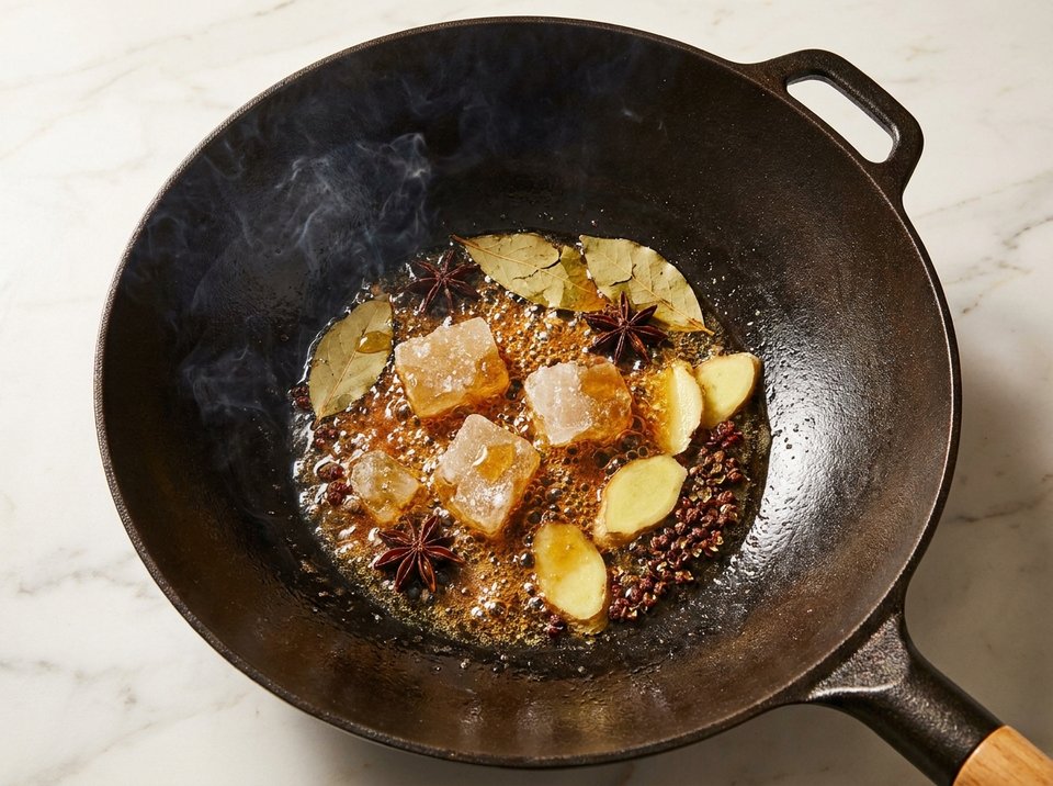 Step 2: Caramelize Sugar and Bloom the Spices