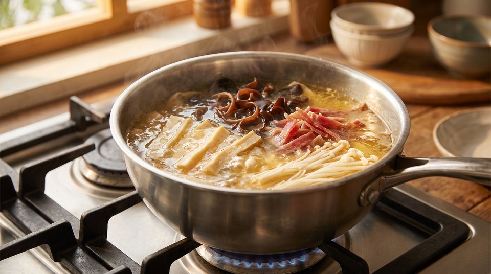 Step 3: Simmer the Broth with Ingredients