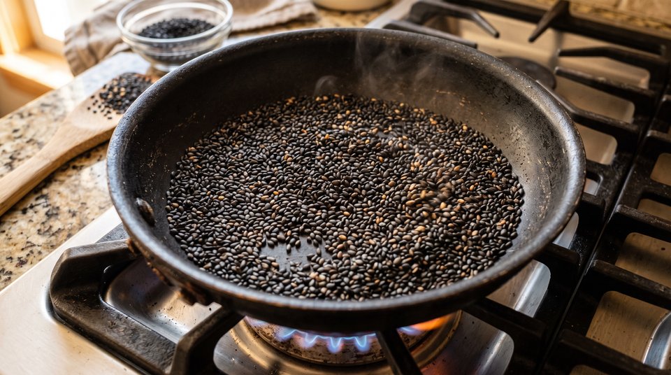 Step 1: Toast and Grind the Sesame