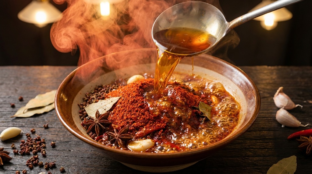 Step 4: Bloom the Spices with Hot Oil