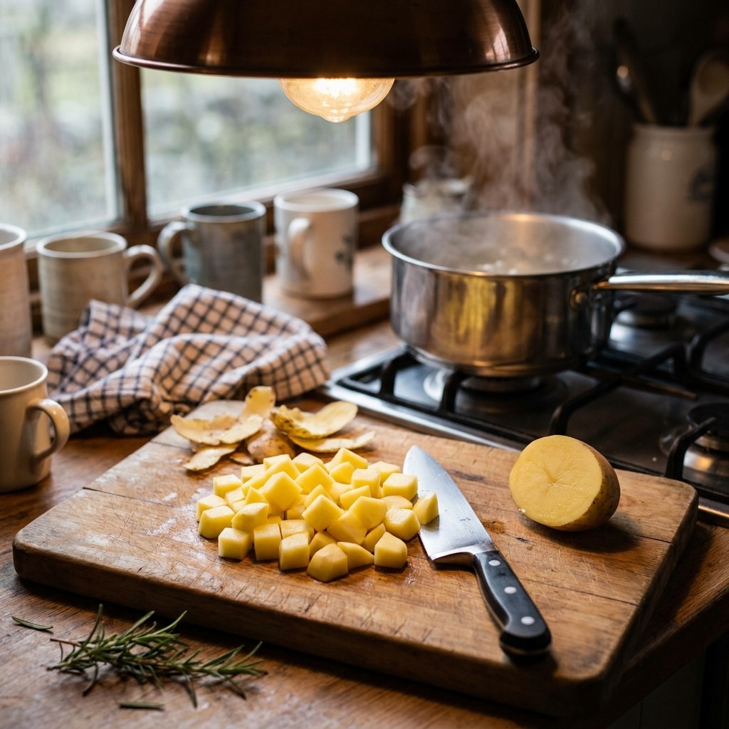 Step 1: Boil and Cube the Potatoes