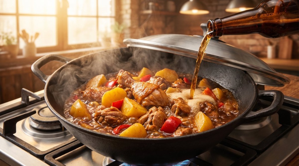 Step 3: Braise with Beer